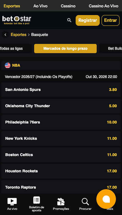 As apostas outright no BetoStar