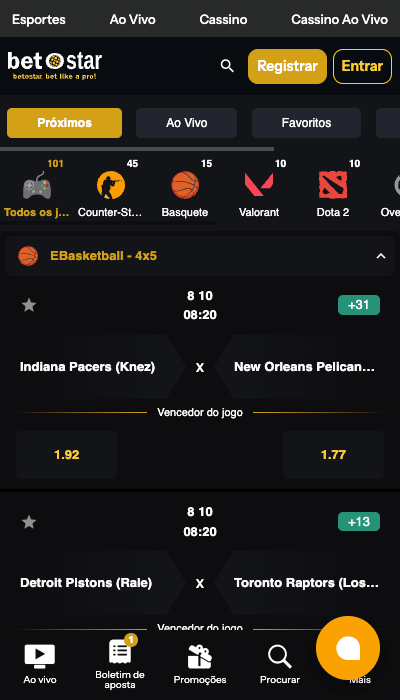 Virtuais Esports no BetoStar